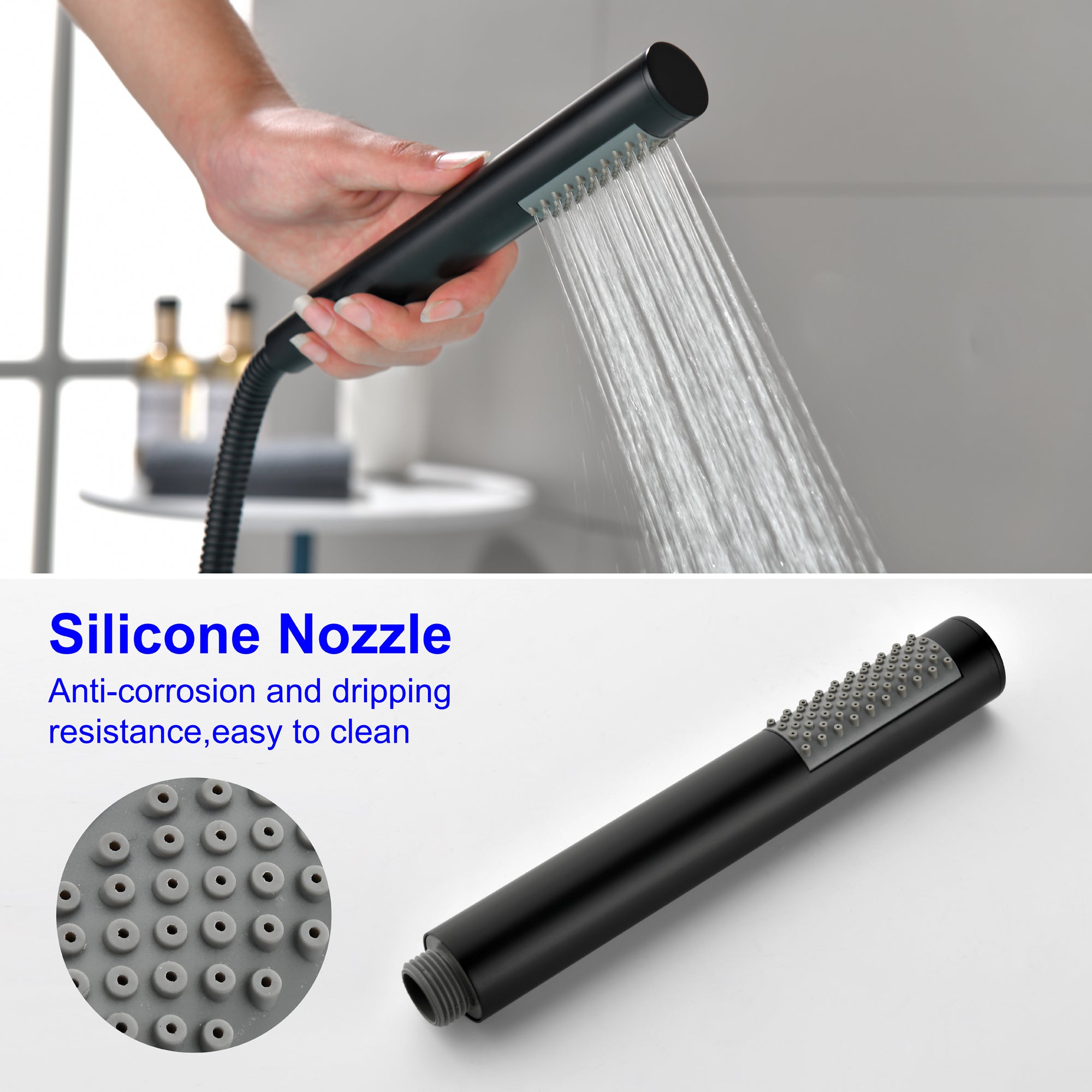 Single Handle Dual Control Floor Mounted Freestanding Bathtub Faucet with Hand Shower
