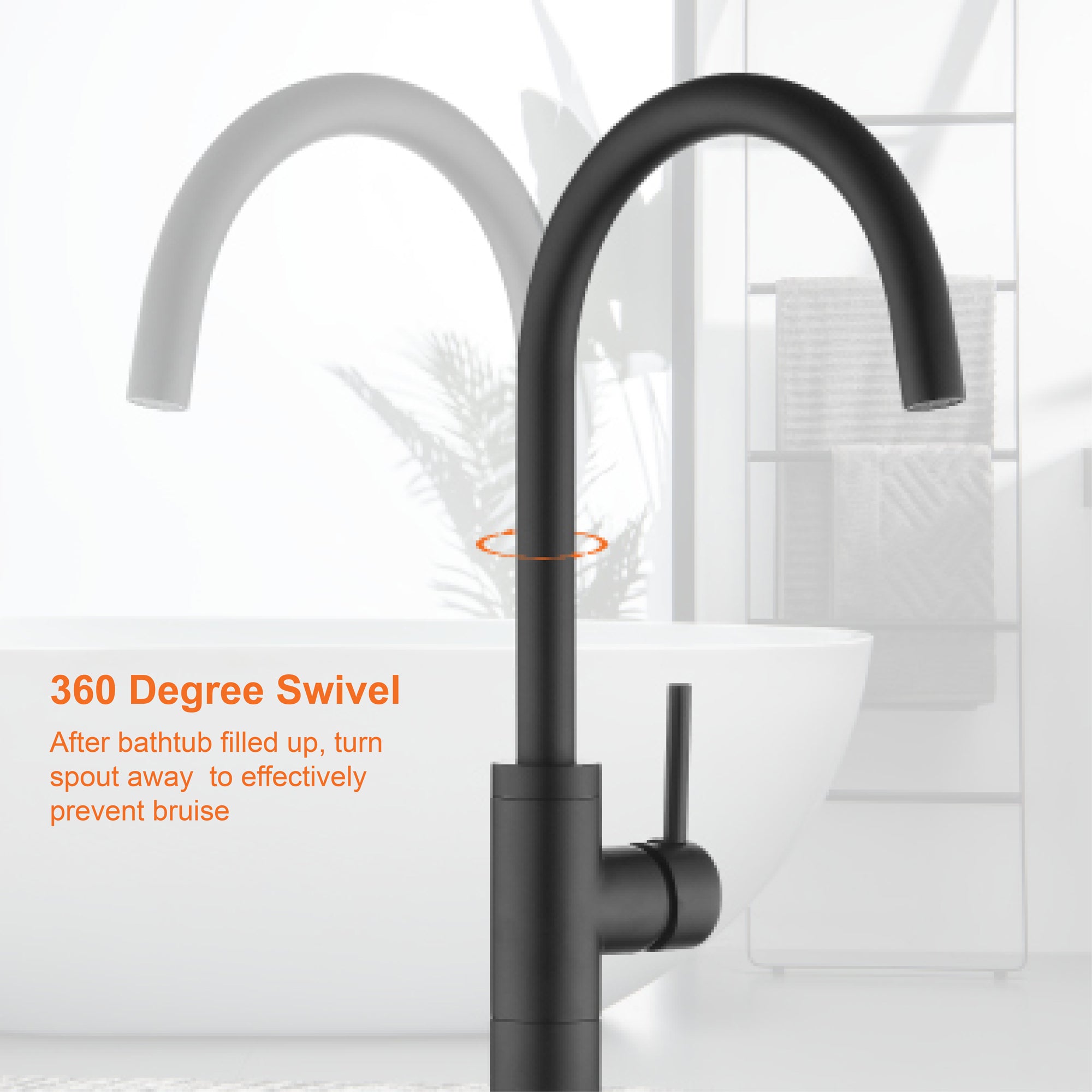 Single Handle Dual Control Floor Mounted Freestanding Bathtub Faucet