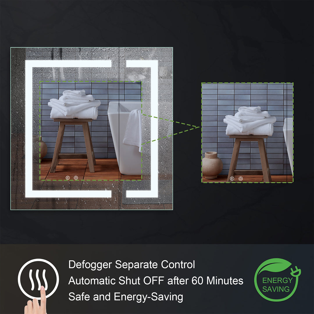 36" x 30" LED Lighted Surface/Recessed Mount Aluminum Mirror Medicine Cabinet Anti-Fog Dimmable with Outlet