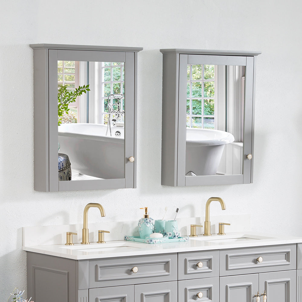Wooden Medicine Cabinet with Mirror