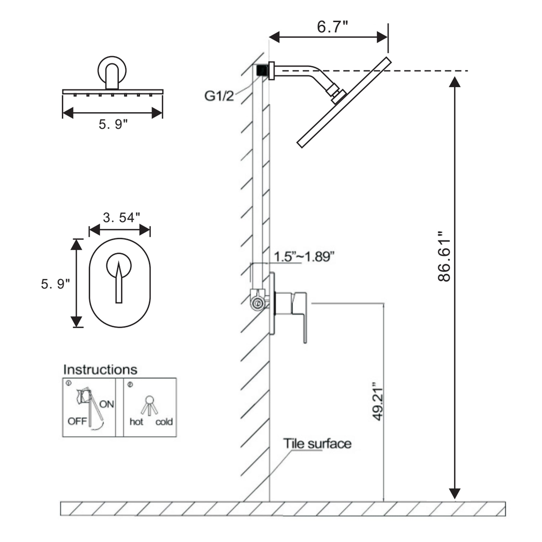 waterfall shower head