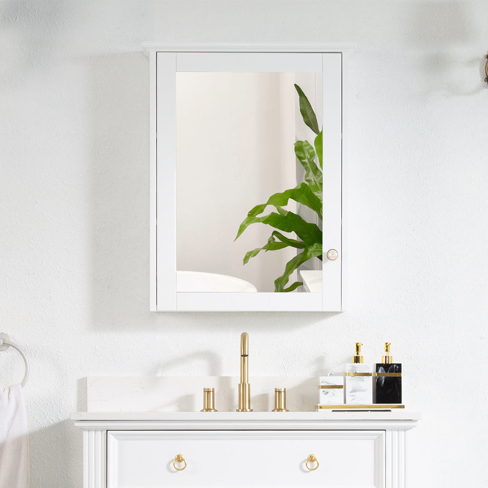 Wooden Medicine Cabinet with Mirror