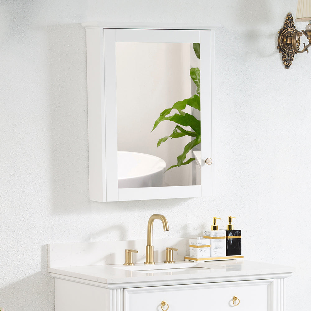 Wooden Medicine Cabinet with Mirror