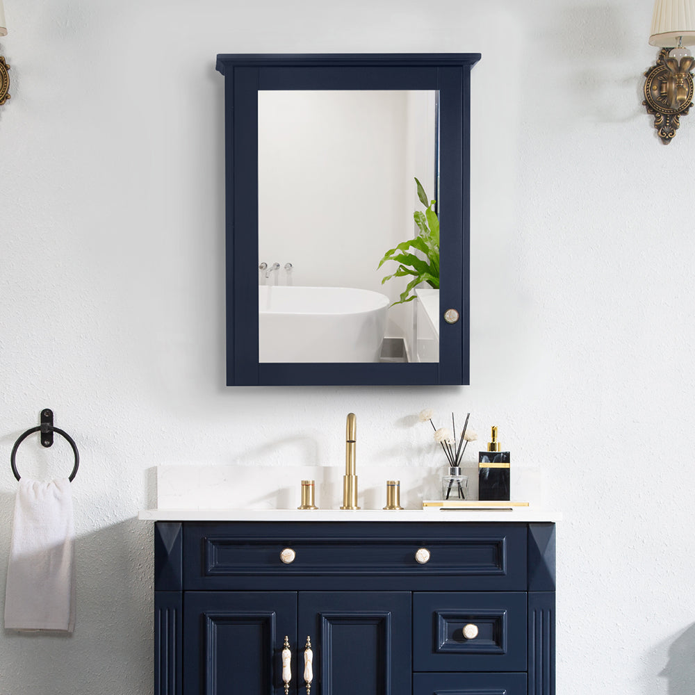 Wooden Medicine Cabinet with Mirror