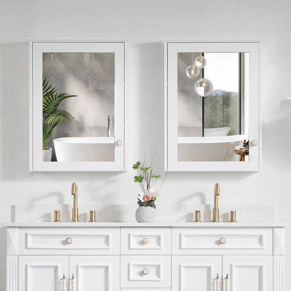Wooden Medicine Cabinet with Mirror