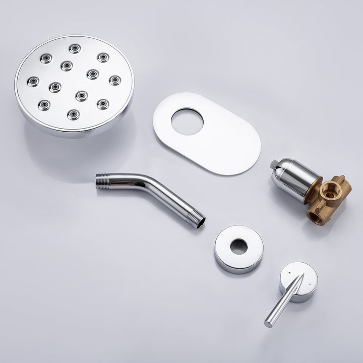 Wall Mount Shower Faucet, Bathroom Faucets Shower Trim Kit, Bathroom Shower Head, Chrome