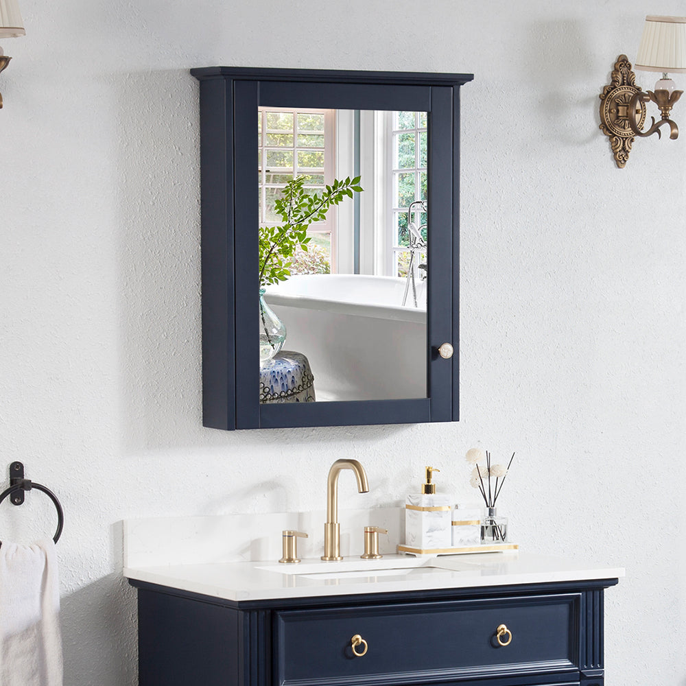Wooden Medicine Cabinet with Mirror