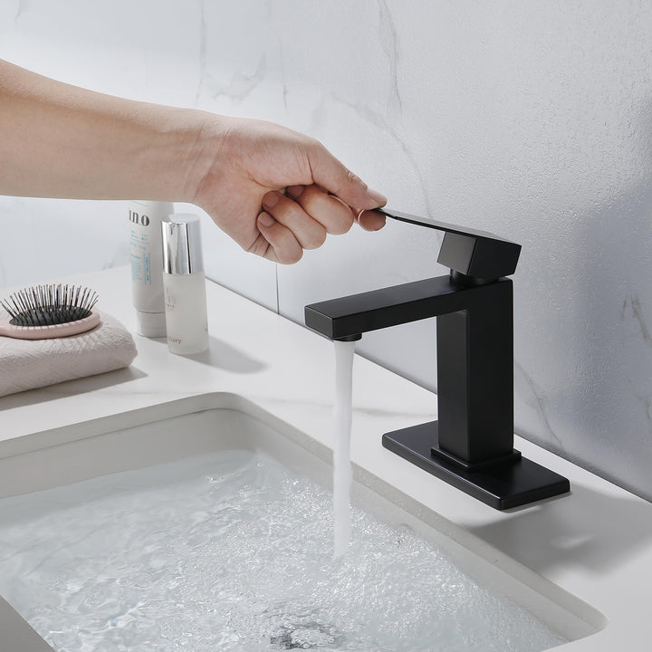 Waterfall Spout Single Handle Bathroom Vanity Sink Faucet