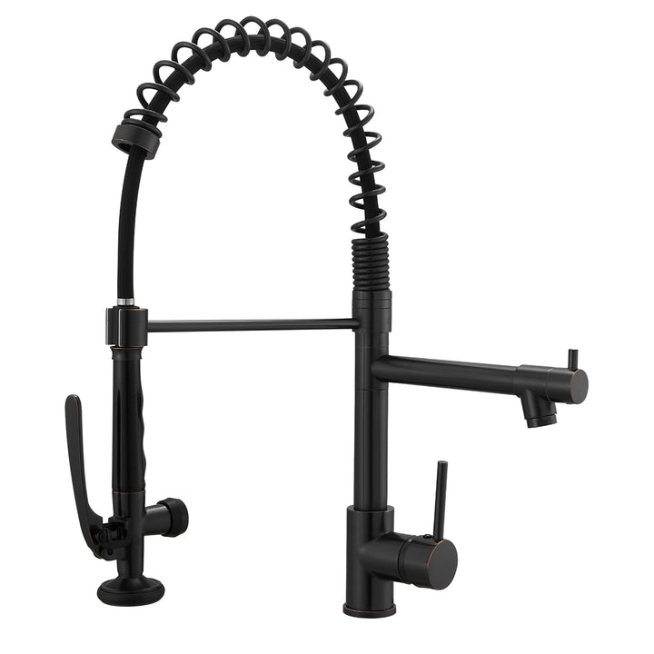 Pull Down Single Handle Kitchen Sink Faucet in Oil Rubbed Bronze