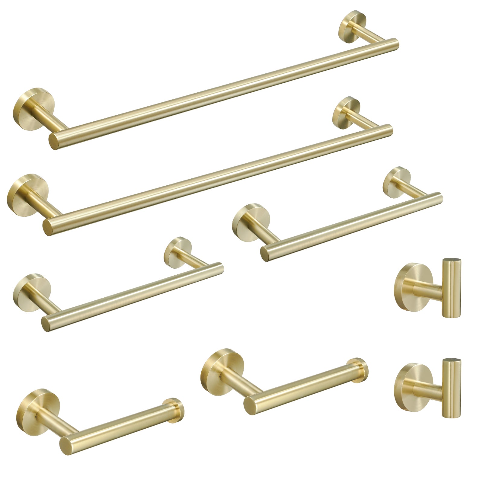 Minimalist 8-Piece Bathroom Accessories Set, Durable 304 Stainless Steel with Hidden Mount Design