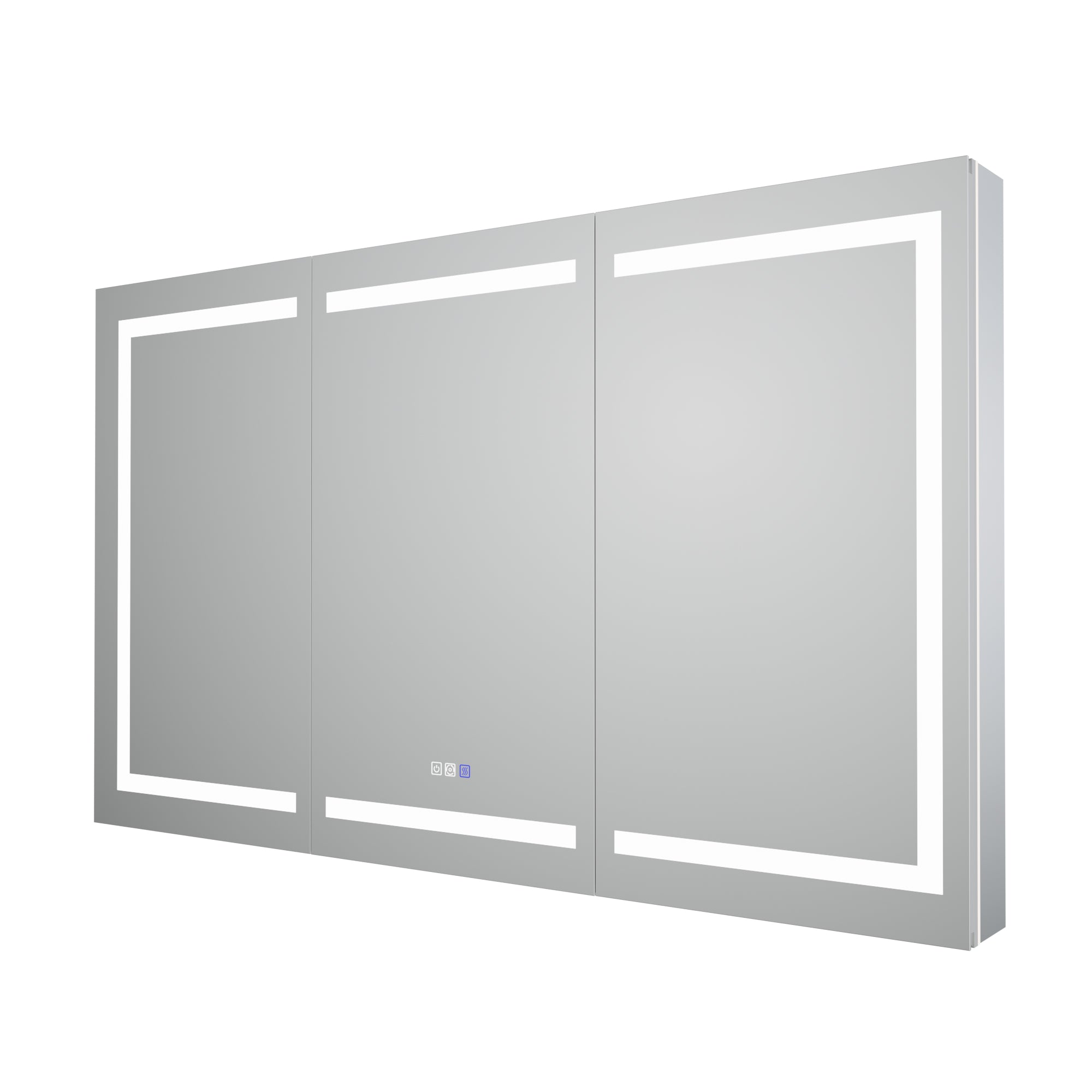 WELLFOR 66 in. x 36 in. Recessed/Surface Mount Right Medicine Cabinet with 5X Magnifier Mirror and Night Light
