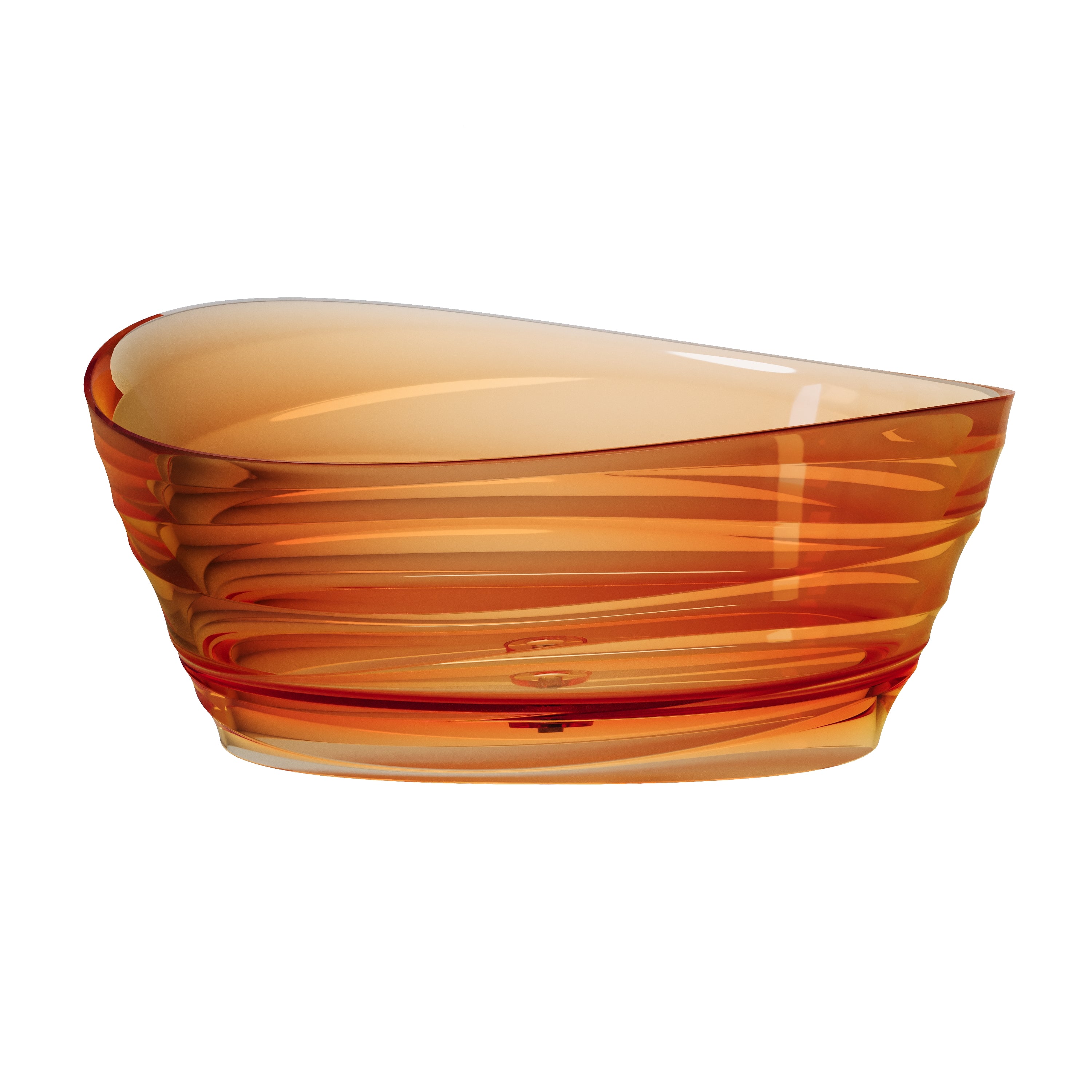 62" Pure Resin Transparent Freestanding Bathtub with Drain, Transparent Champagne