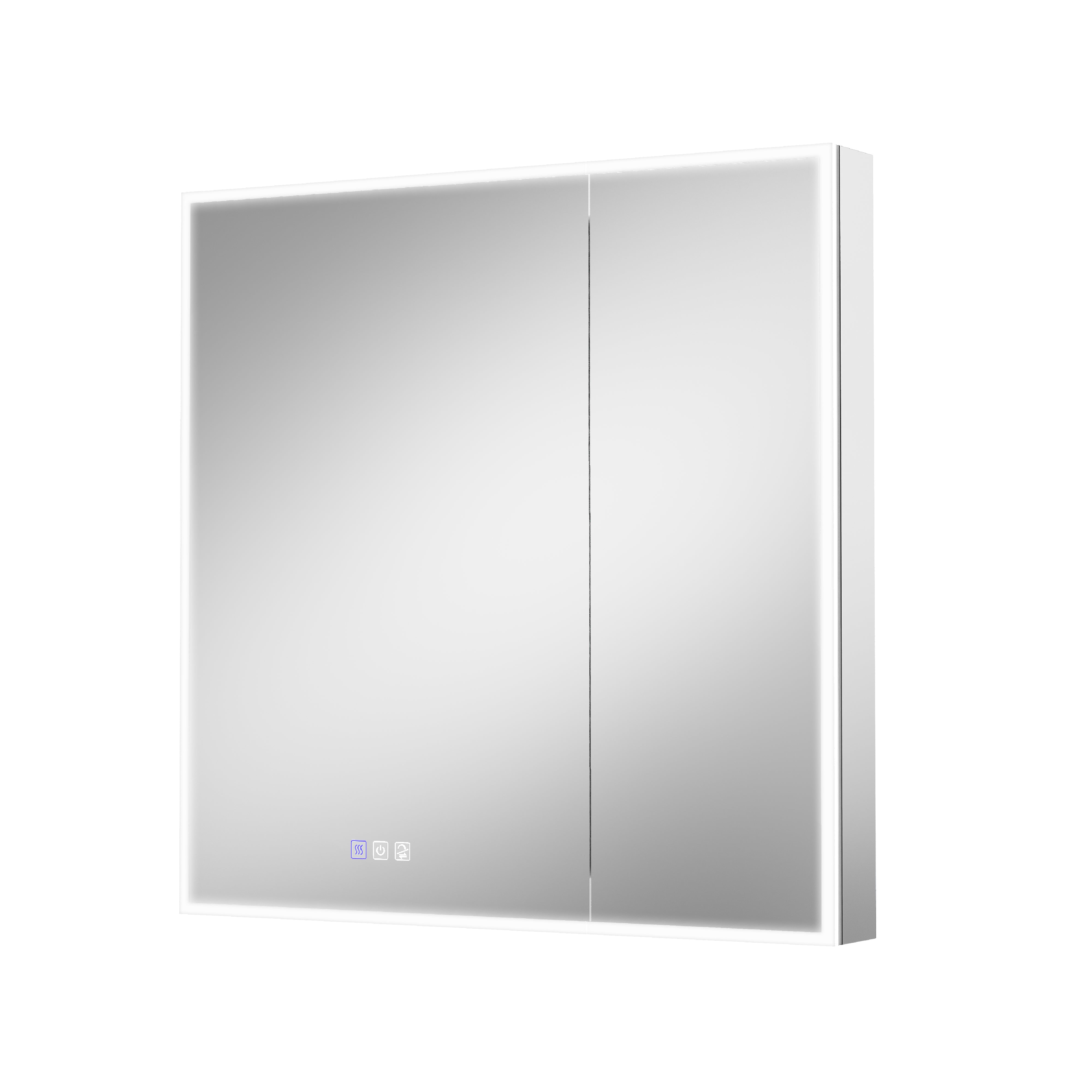 36 in. x 36 in. Recessed/Surface Mount LED Medicine Cabinet with 3X Magnifier Glass Mirror and Dual Doors