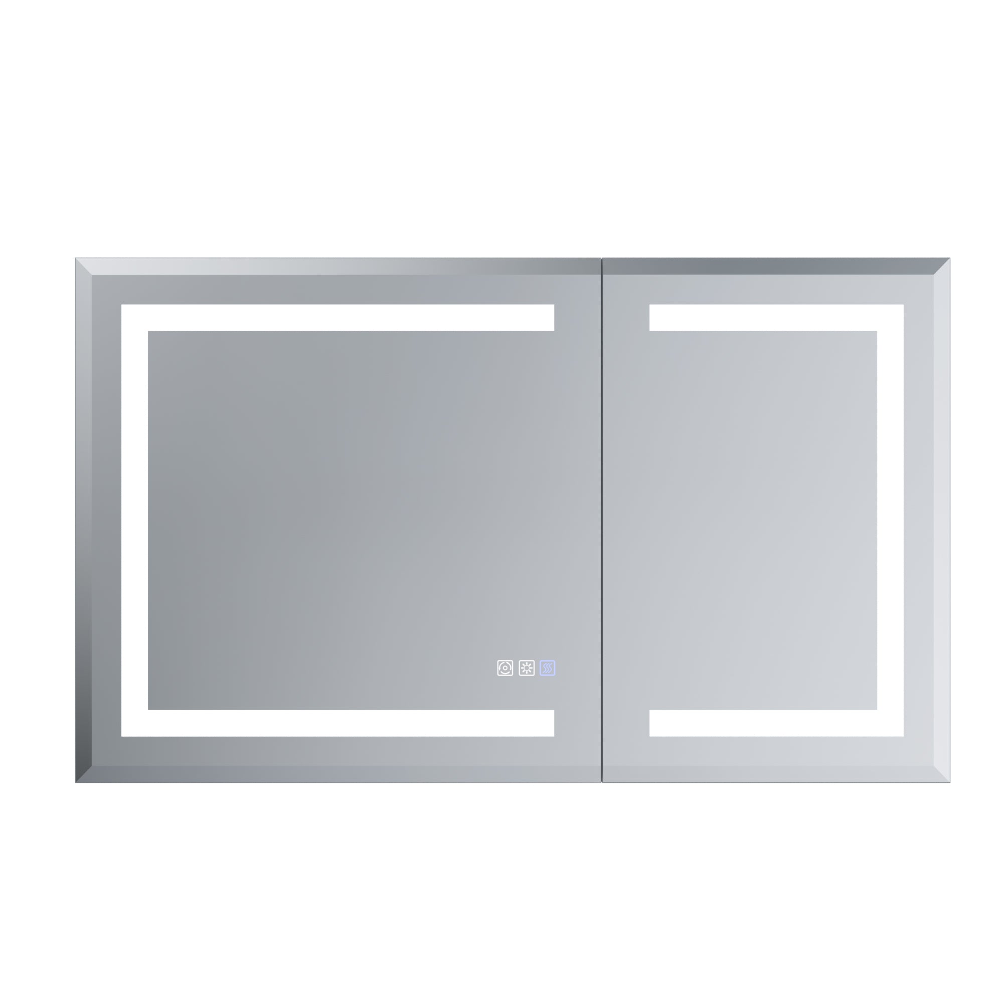 40 in. x 24 in. Aluminum Beveled Edge LED Medicine Cabinet, Recessed/Surface Mount