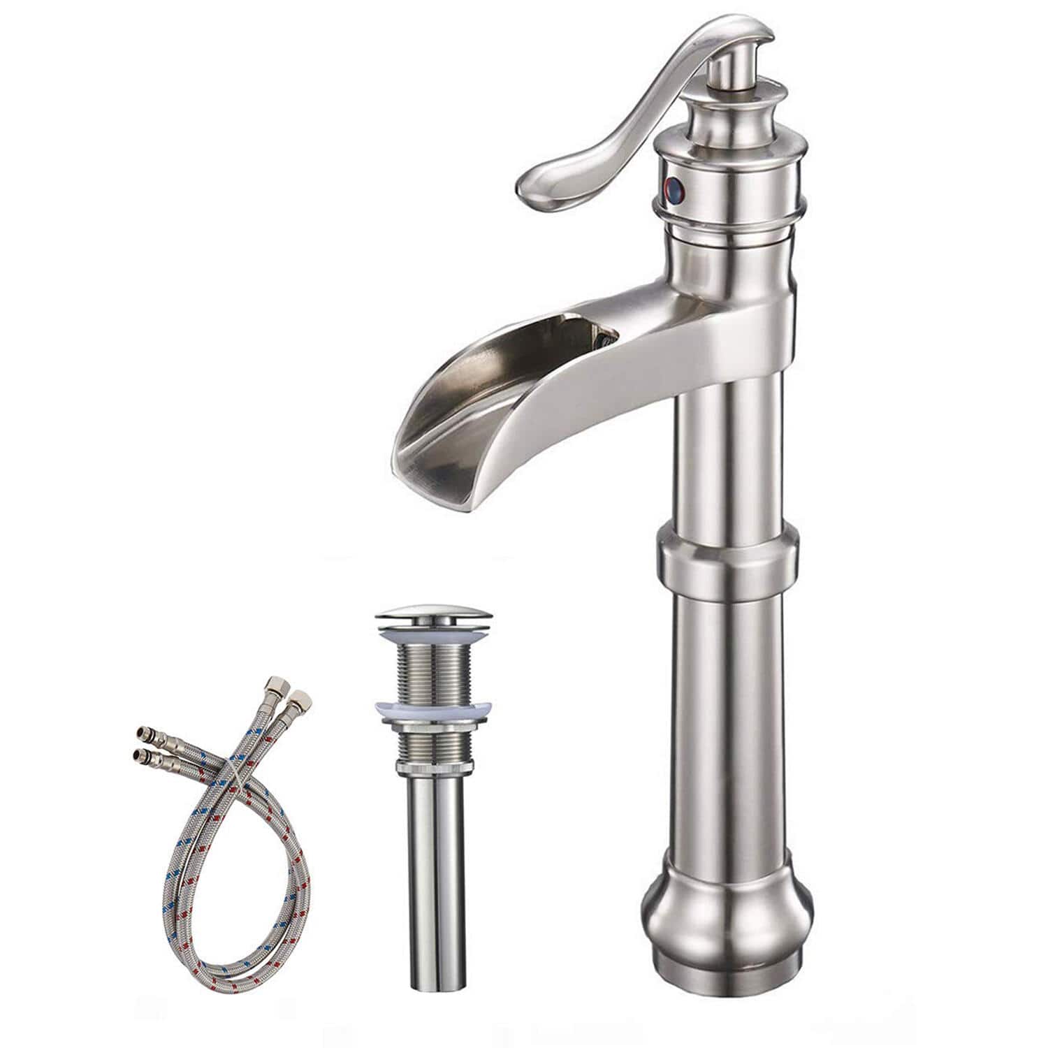 Antique Slim Single-Handle Single Hole Bathroom Faucet with Drain Kit Included