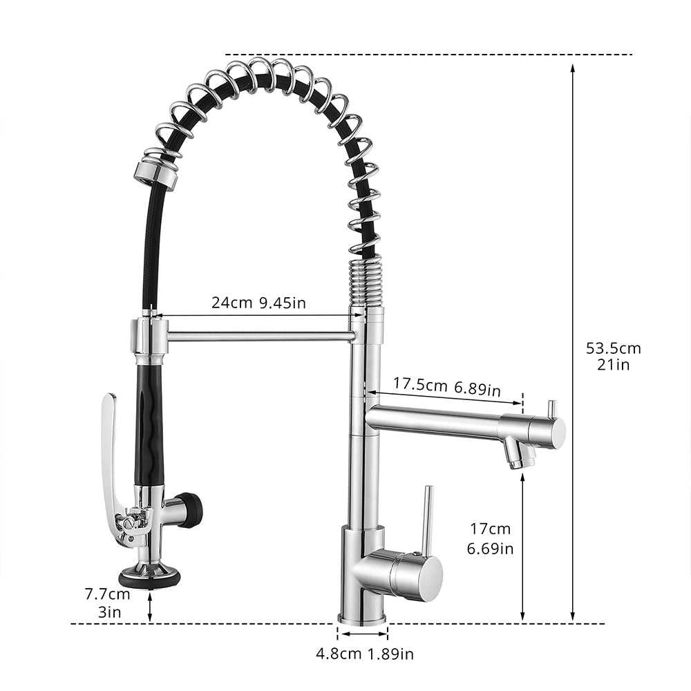 Single Handle Pull Down Sprayer Kitchen Faucet with Advanced Spray in Chrome