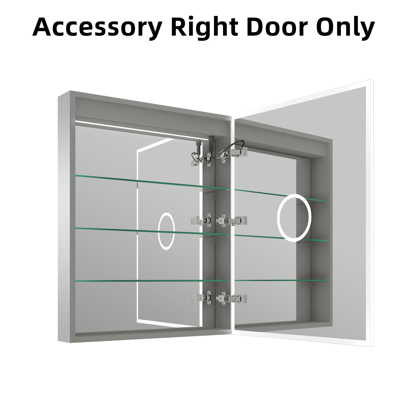Replacement Right Door for 24 in. x 30 in. LED Medicine Cabinet with Mirror, Right Hinge, W8MCL2430R