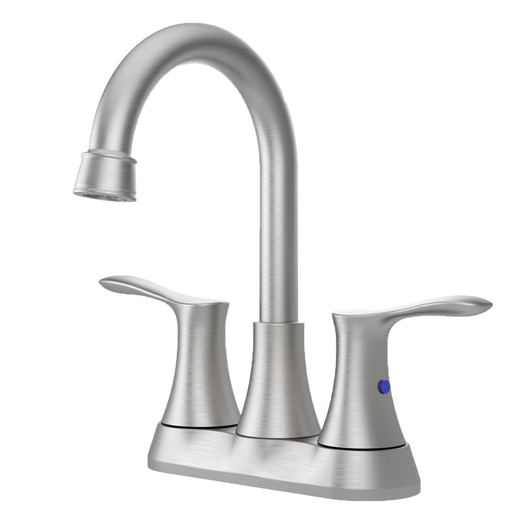 Brushed Nickel 4" 2-Handle Centerset Basin Bathroom Faucet