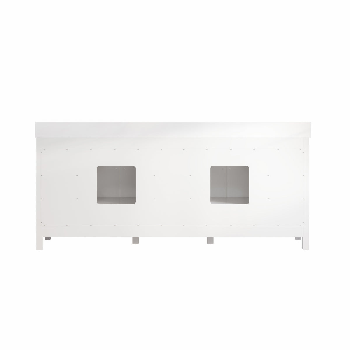 84 Inch Freestanding Solid Wood Bathroom Vanity with Pure White Quartz Countertop, 4 Soft-Close Doors & 11 Dovetail Drawers, White