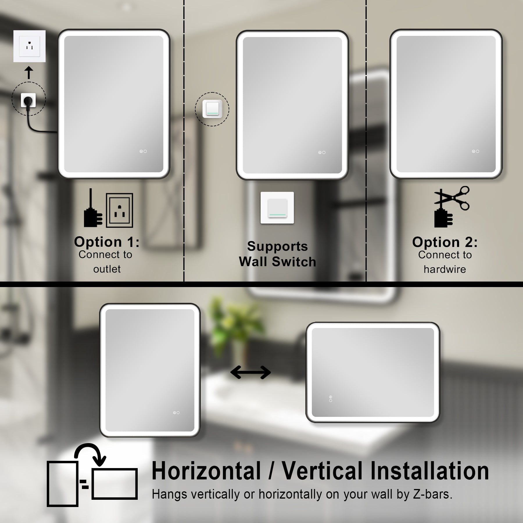 Bathroom Mirrors with LED Lights