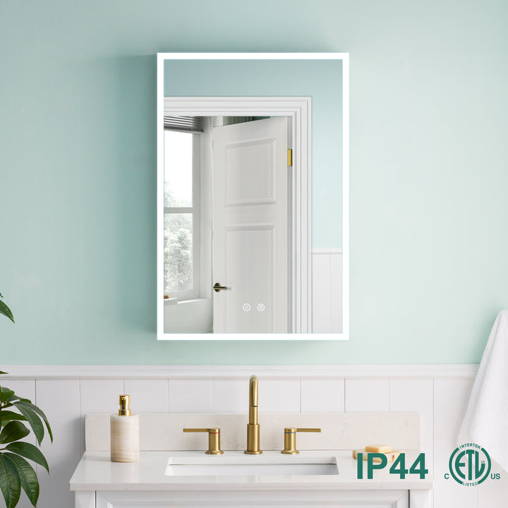 24-in W x 36-in H Black Rectangular Framed Bathroom Vanity Mirror
