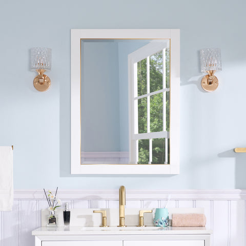 24 in. W x 32 in. H Framed Rectangular Beveled Edge Bathroom Vanity Mirror