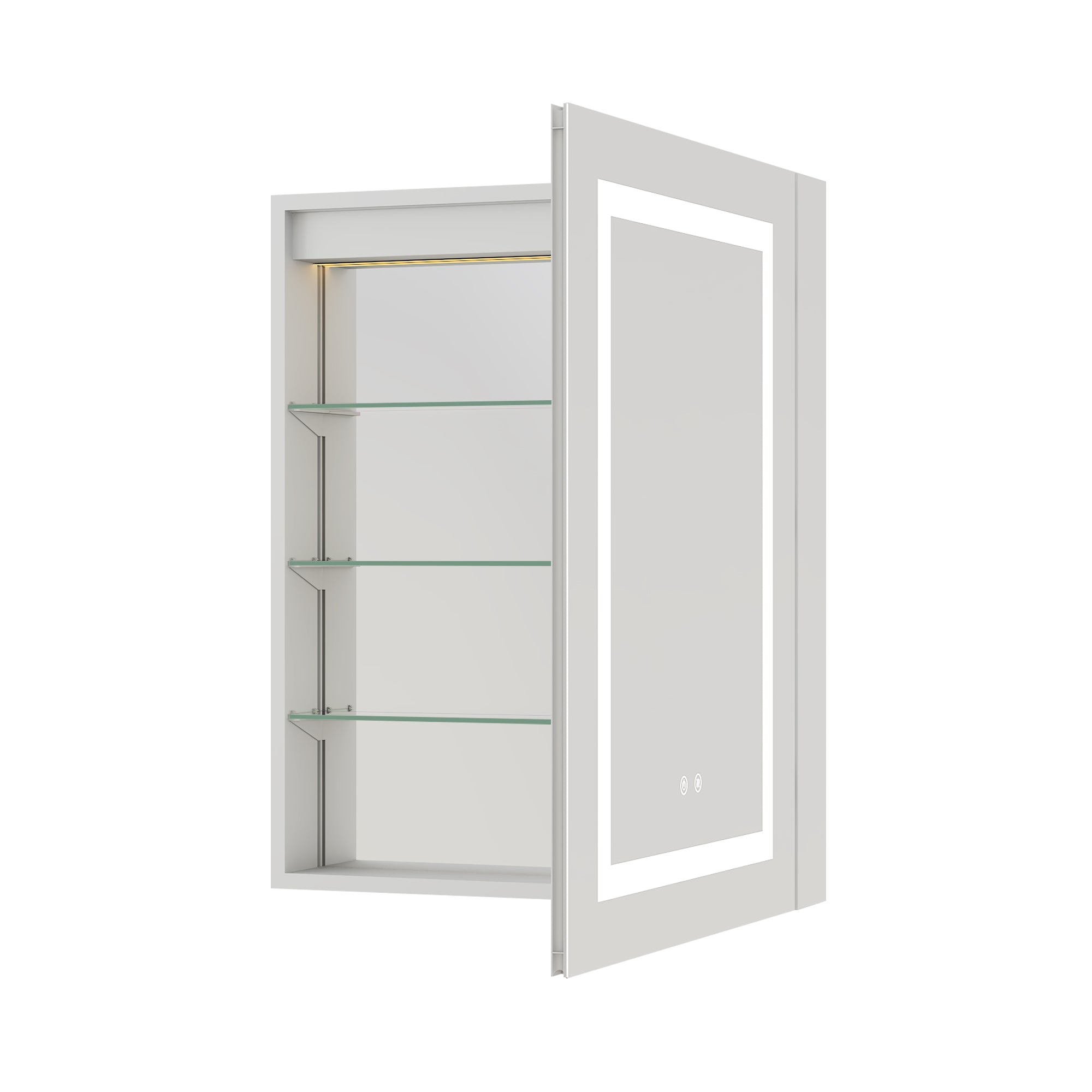 2-Pack 24 in. x 30 in. LED Lighted Surface/Recessed Mount Silver Mirrored Medicine Cabinet with Anti-Fog, Left Hinge+Right Hinge