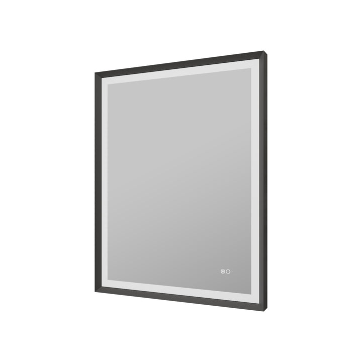 28 in. W x 36 in. H Aluminium Framed Front and Back LED Light Bathroom Vanity Mirror in Matte Black