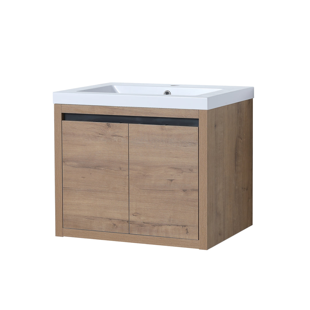 24" Bathroom Cabinet With Sink,Soft Close Doors,Float Mounting Design For Small Bathroom