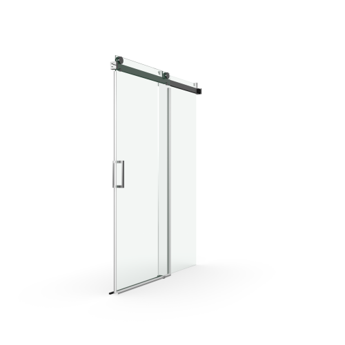 68 to 72 in. W x 76 in. H Stainless Steel Sliding Frameless Soft-Close Shower Door with Premium 3/8 Inch (10mm) Thick Tampered Glass in Matte Black