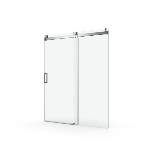 68 to 72 in. W x 76 in. H Stainless Steel Sliding Frameless Soft-Close Shower Door with Premium 3/8 Inch (10mm) Thick Tampered Glass in Matte Black