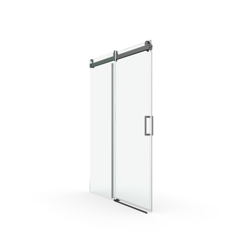 56 to 60 in. W x 76 in. H Stainless Steel Sliding Frameless Soft-Close Shower Door with Premium 3/8 Inch (10mm) Thick Tempered Glass in Matte Black