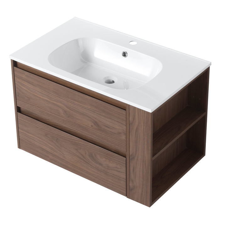 30" Wall Mounting Bathroom Vanity With Gel Sink