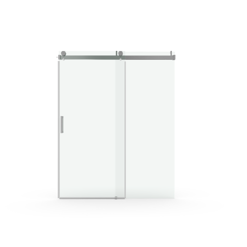 56 to 60 in. W x 76 in. H Stainless Steel Sliding Frameless Soft-Close Shower Door with Premium 3/8 Inch (10mm) Thick Tempered Glass in  Brushed Nickel