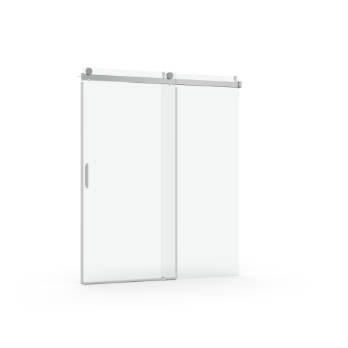 68 to 72 in. W x 76 in. H Stainless Steel Sliding Frameless Soft-Close Shower Door with Premium 3/8 Inch (10mm) Thick Tampered Glass in Brushed Nickel