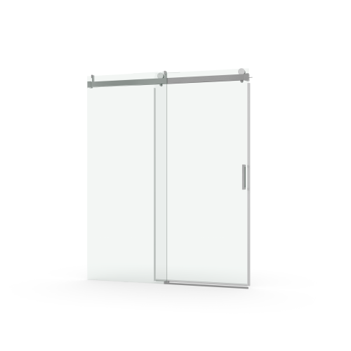 56 to 60 in. W x 76 in. H Stainless Steel Sliding Frameless Soft-Close Shower Door with Premium 3/8 Inch (10mm) Thick Tempered Glass in  Brushed Nickel