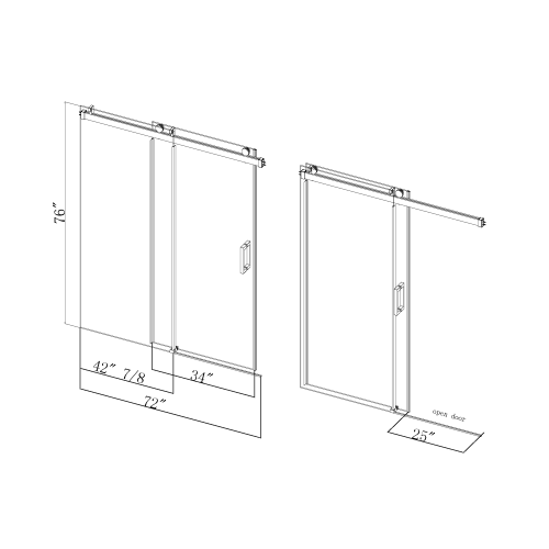 68 to 72 in. W x 76 in. H Stainless Steel Sliding Frameless Soft-Close Shower Door with Premium 3/8 Inch (10mm) Thick Tampered Glass in Brushed Nickel