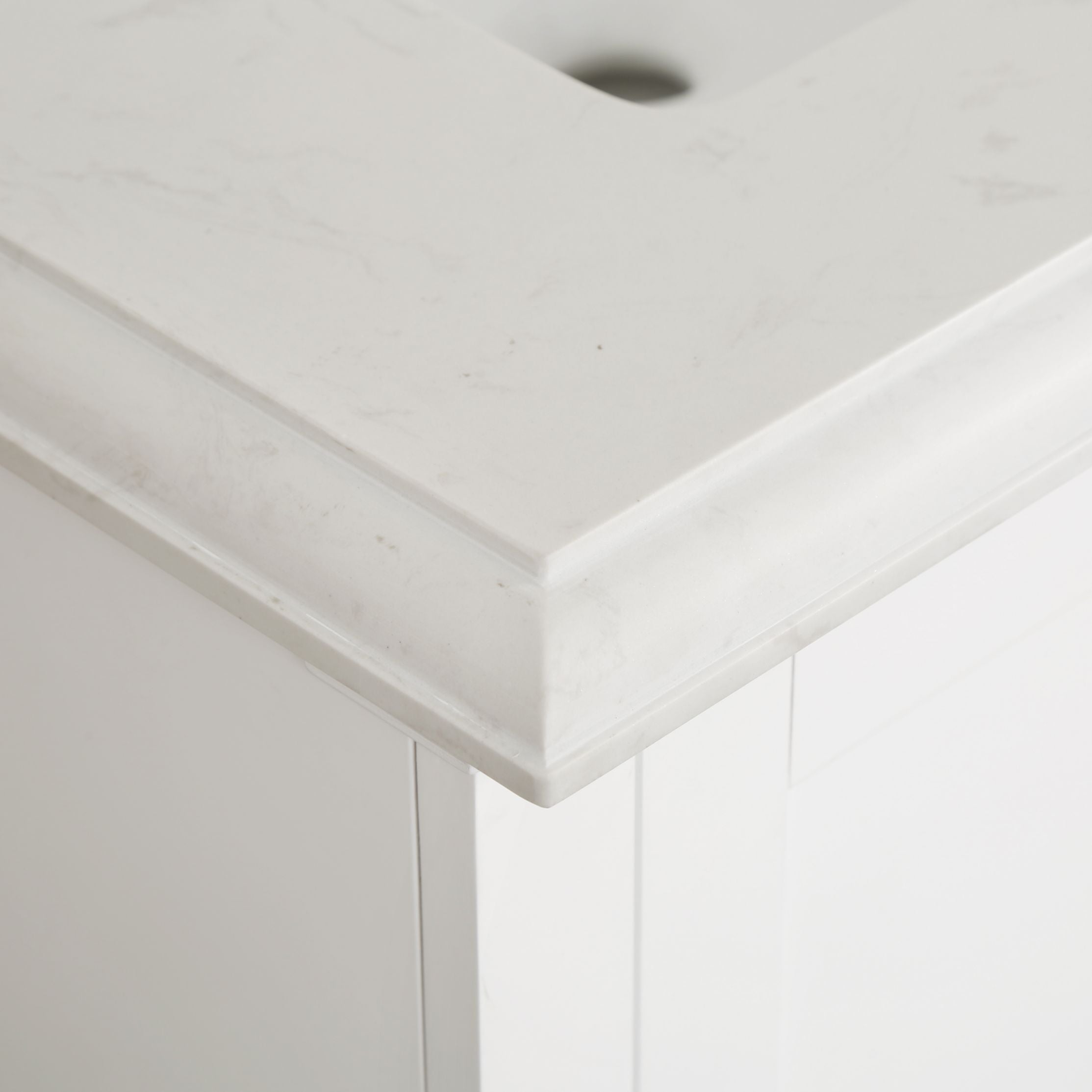 72" Undermount Double Sinks Freestanding Bathroom Vanity with White Top in White