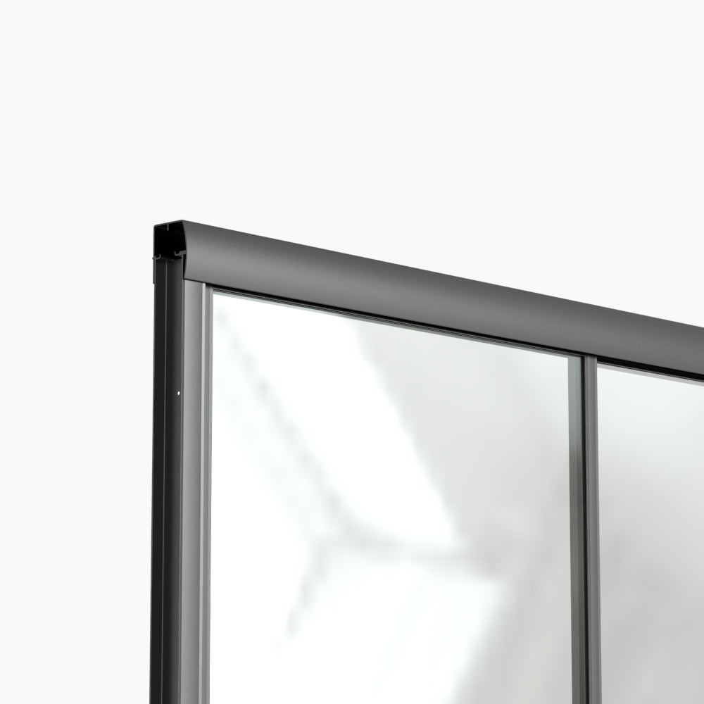 Top Track-Matte Black for 55-in to 59-in W x 56-in H Framed Clear Glass Bypass Sliding Bathtub door, Replacement Part