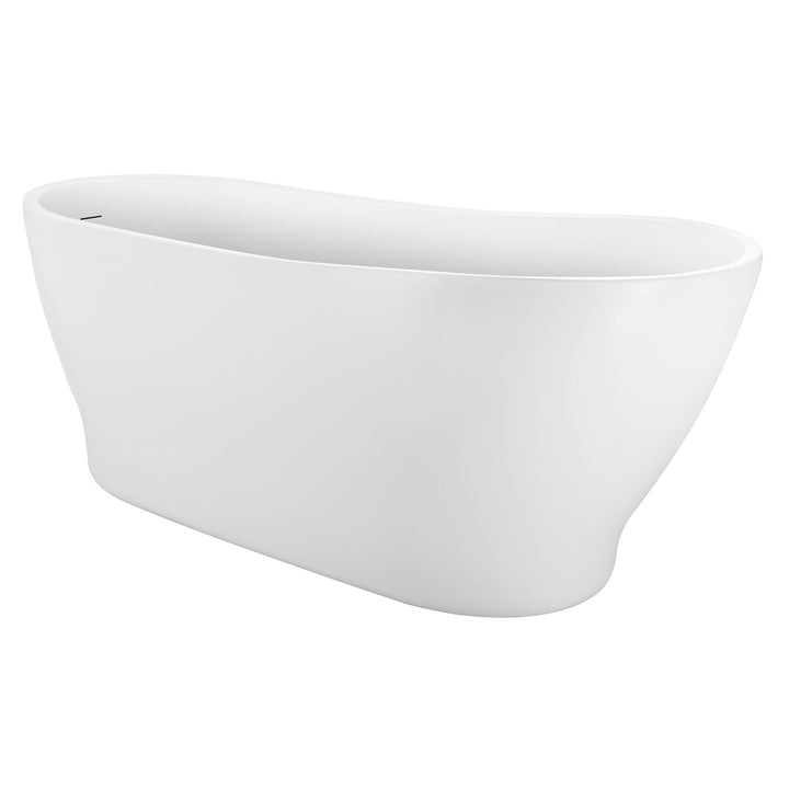 28-in W x 59-in L White Acrylic Freestanding Soaking Bathtub