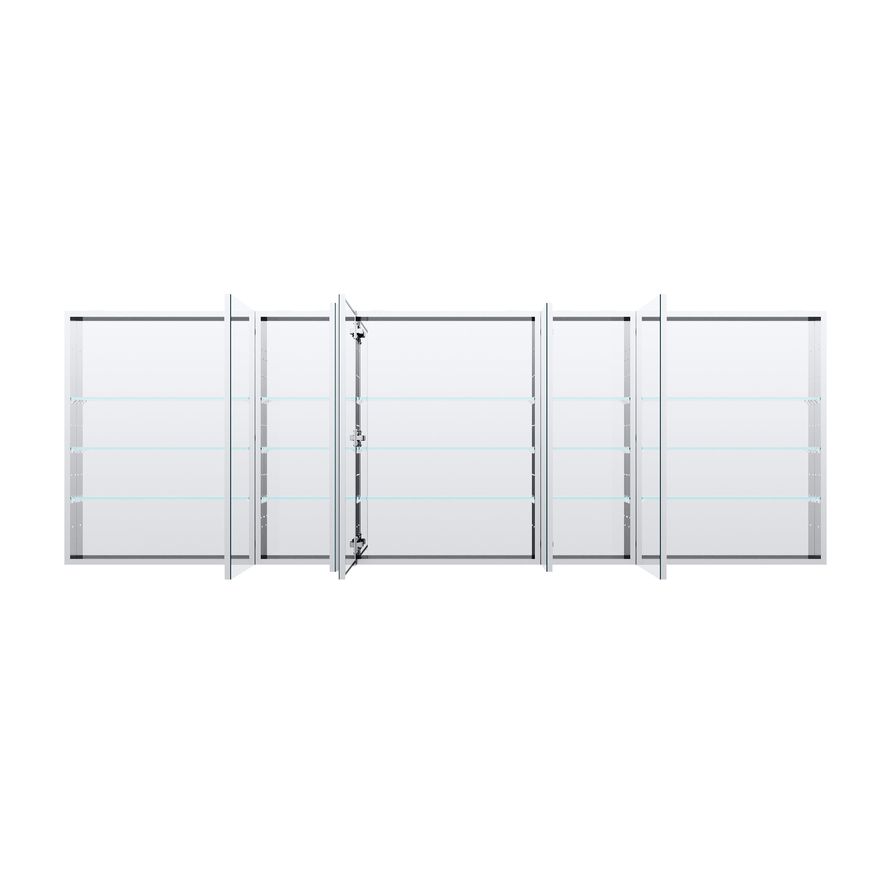 96 in.×32 in.H Copper-Free Mirror Medicine Cabinet with Soft-Close Blum® Hinges and 5 Doors