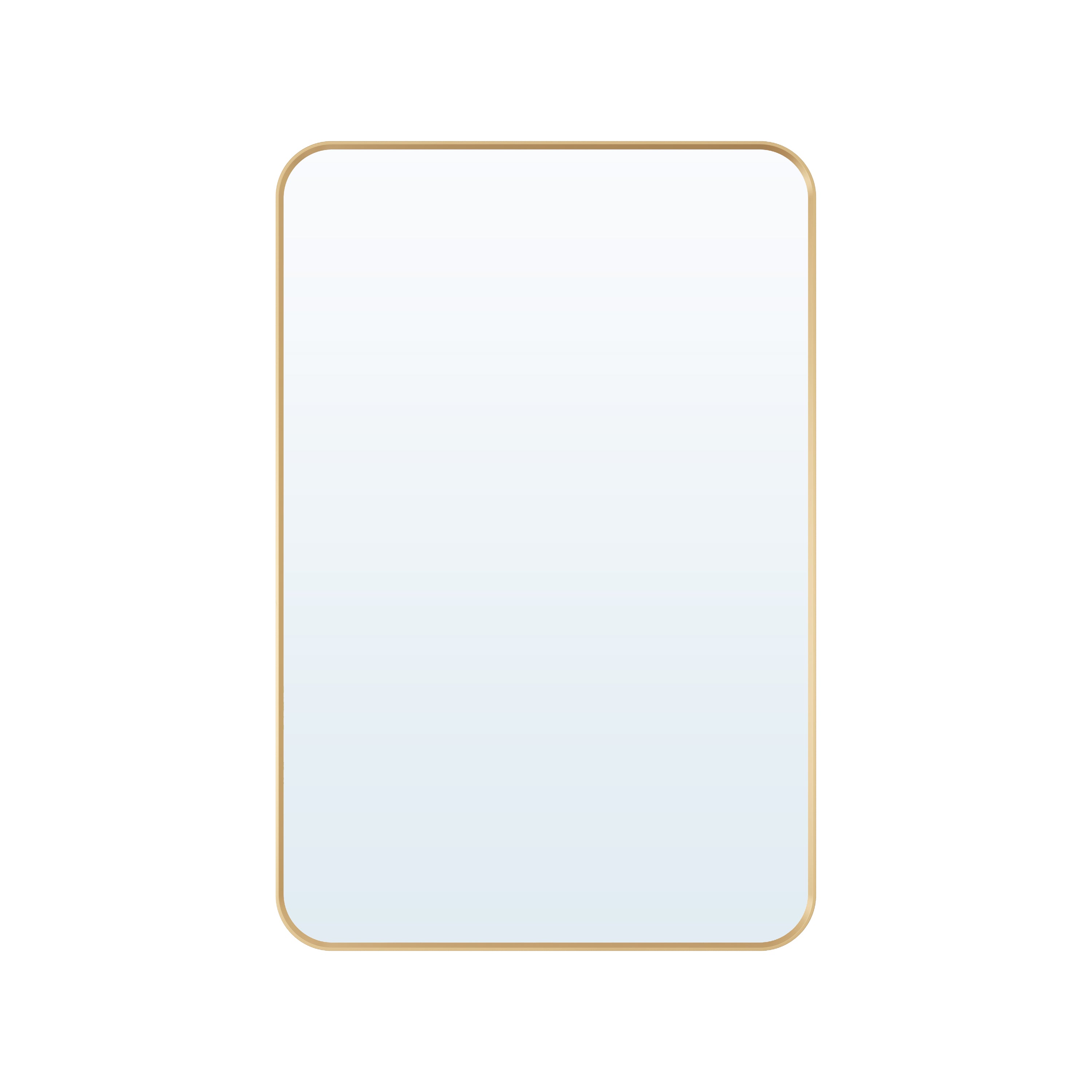 24-in W x 36-in H Rectangular Framed Bathroom Vanity Mirror in Brushed Gold