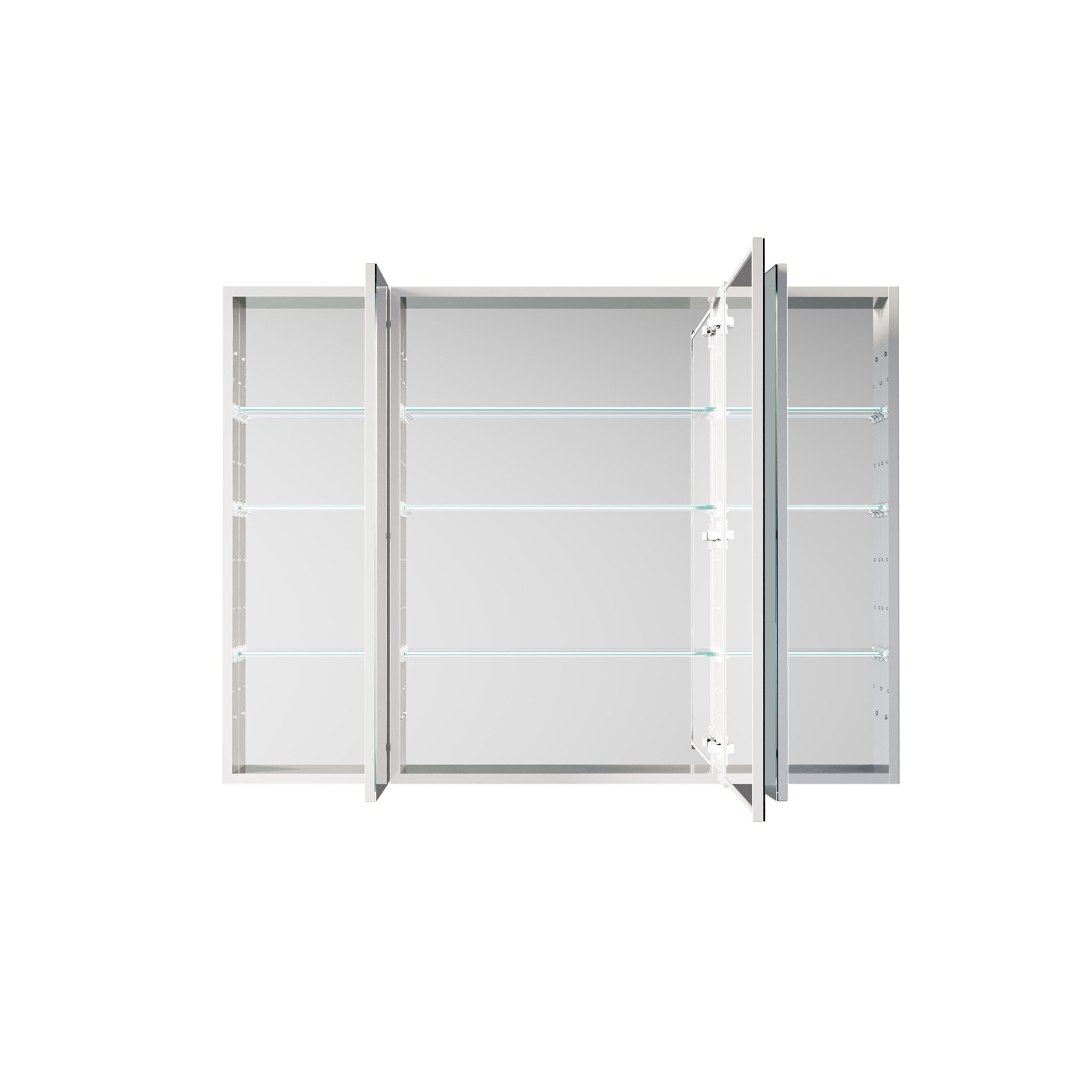 48 in. ×36 in. Copper-Free Tri-Views Mirror Medicine Cabinet with Adjustable Shelves and 3 Doors