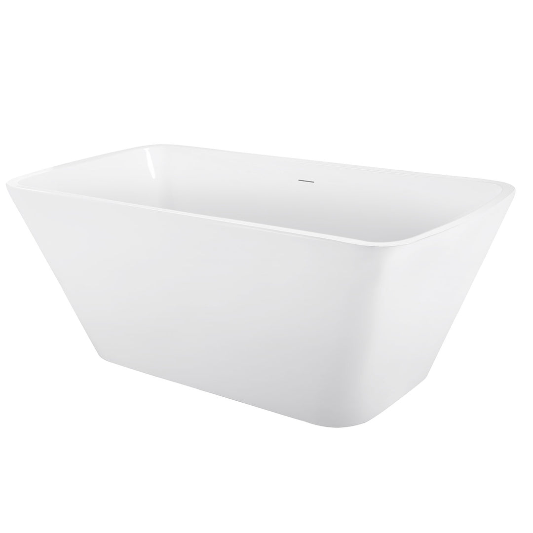 31-in W x 67-in L White Acrylic Freestanding Soaking Bathtub