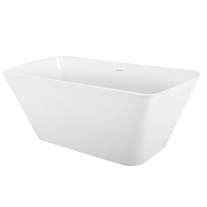31-in W x 67-in L White Acrylic Freestanding Soaking Bathtub