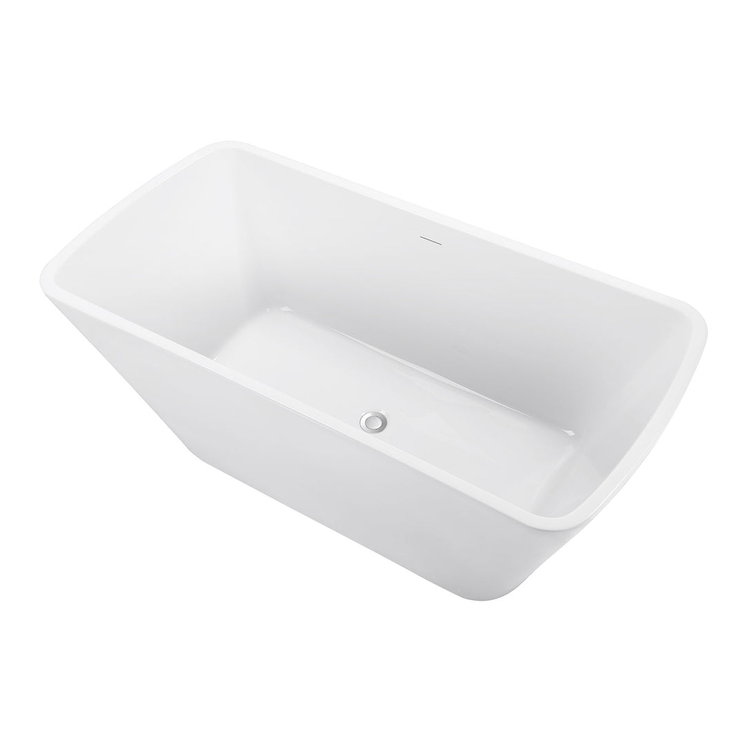 31-in W x 67-in L White Acrylic Freestanding Soaking Bathtub