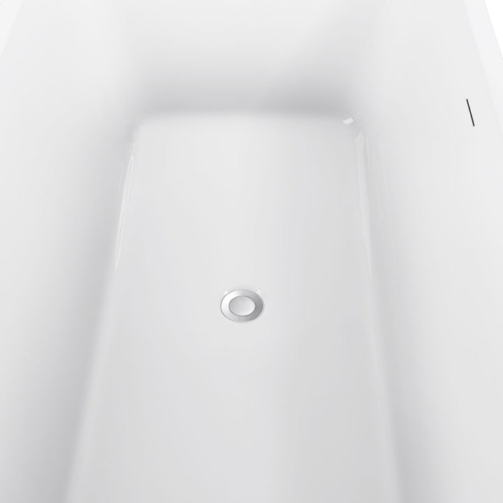 31-in W x 67-in L White Acrylic Freestanding Soaking Bathtub