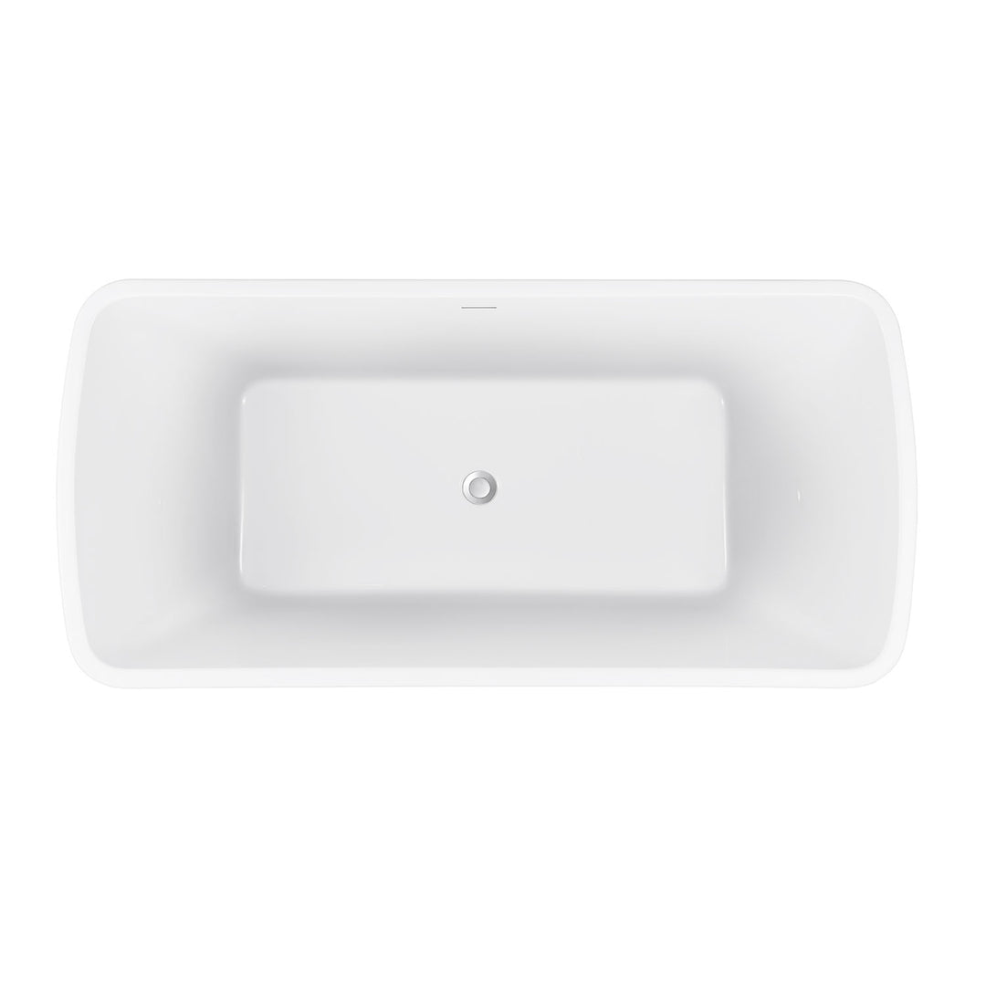 31-in W x 67-in L White Acrylic Freestanding Soaking Bathtub