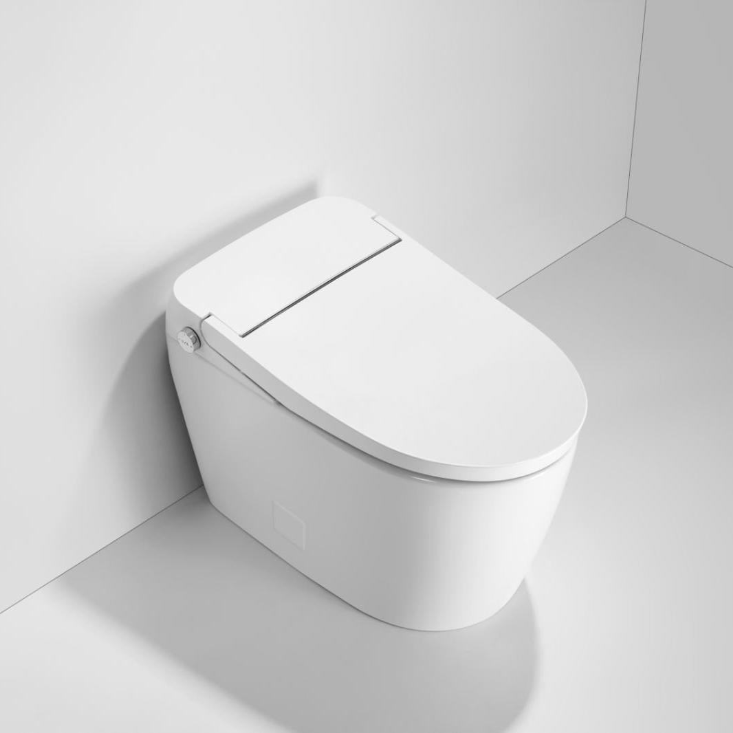 Smart Toilet with Auto Flushing, Foot Sensor, Nightlight & Antibacterial Coating, 1.28GPF