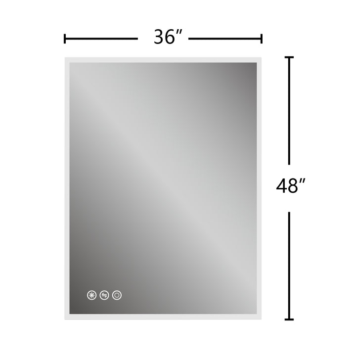 48 in. W x 36 in. H Frameless LED Single Bathroom Vanity Mirror in Polished Crystal